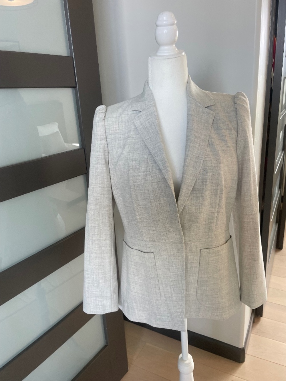 Tailored by Rebecca Taylor Clean Suiting Puff-Sleeve Blazer
